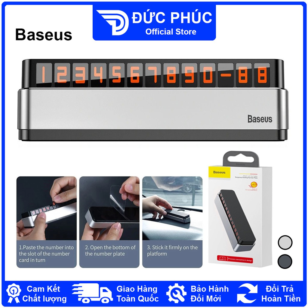 Bảng số dạ quang Baseus Moonlight Box Series Temporary Parking Number Plate dùng cho xe hơi