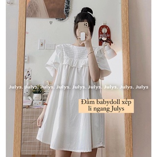 Áo váy babydoll thô xếp li ngang Julys (ảnh THẬT kèm video)