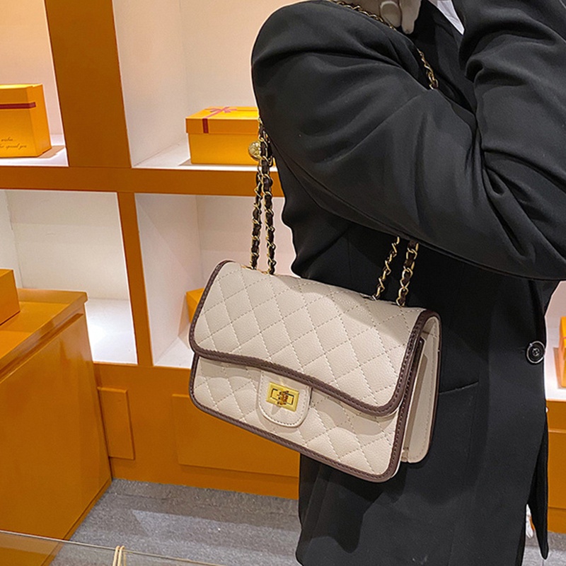 Túi đeo vai IELGY hình vuông kích cỡ nhỏ phối xích thời trang cho nữ