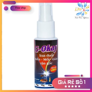 XỊT ĐUỔI KIẾN, GIÁN G-OKAY CHAI 60ML ĐUỔI CÔN TRÙNG HIỆU QUẢ AN TOÀN KHÔNG