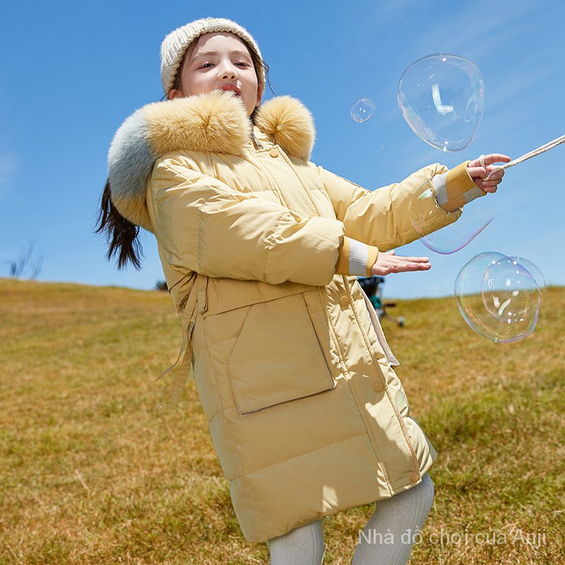Children Girls Long Coat Kids Winter Coat White Duck
