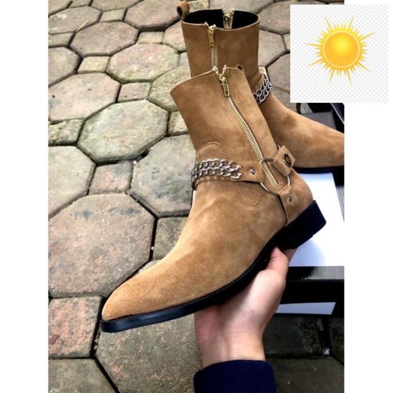 ️🥇 Giày Harness Boots cao cổ thời trang nam chất liệu da lộn đế độn 3.5cm ️🥇