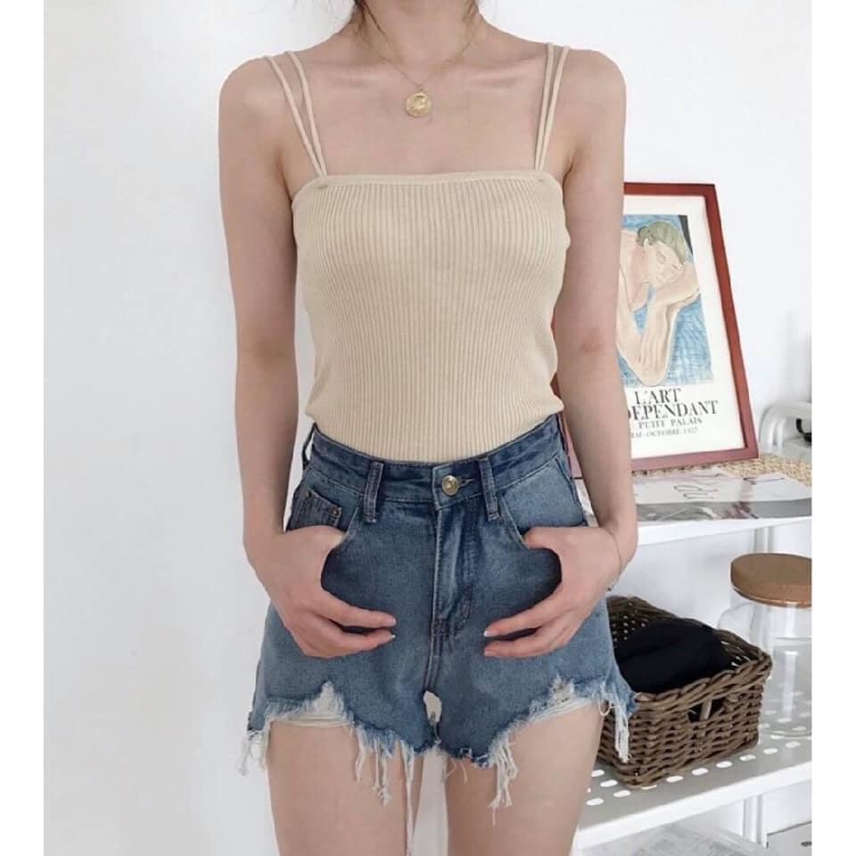 Áo 2 dây len tăm mảnh mai hàng quảng châu ( hàng loại 1 ) | BigBuy360 - bigbuy360.vn