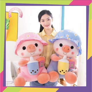 Gấu Bông Heo Uống Trà Sữa siêu cute