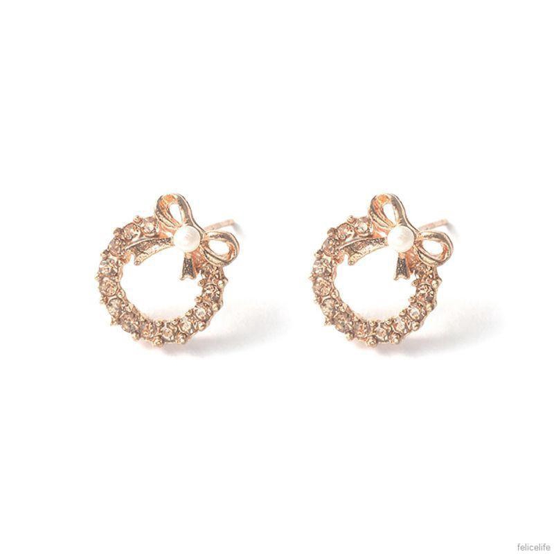 Hoa tai đính đá và ngọc trai thanh lịch dành cho nữ