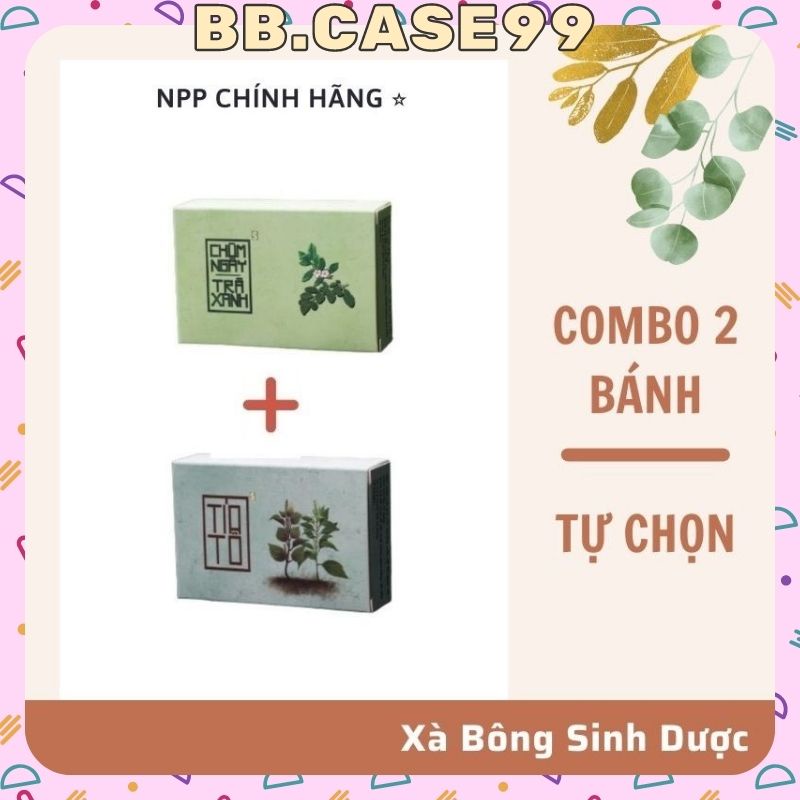 Xà Bông  Combo 2 Xà Bông Sinh Dược 100% Thiên Nhiên  Giúp Mát Da, Sát Khuẩn, Tặng Túi Lưới 100gr - bb.case99