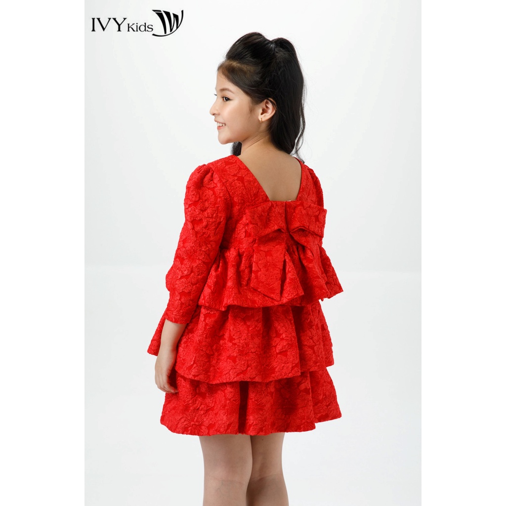 Đầm xòe gấm hoa nổi bé gái IVY moda MS 48G1479