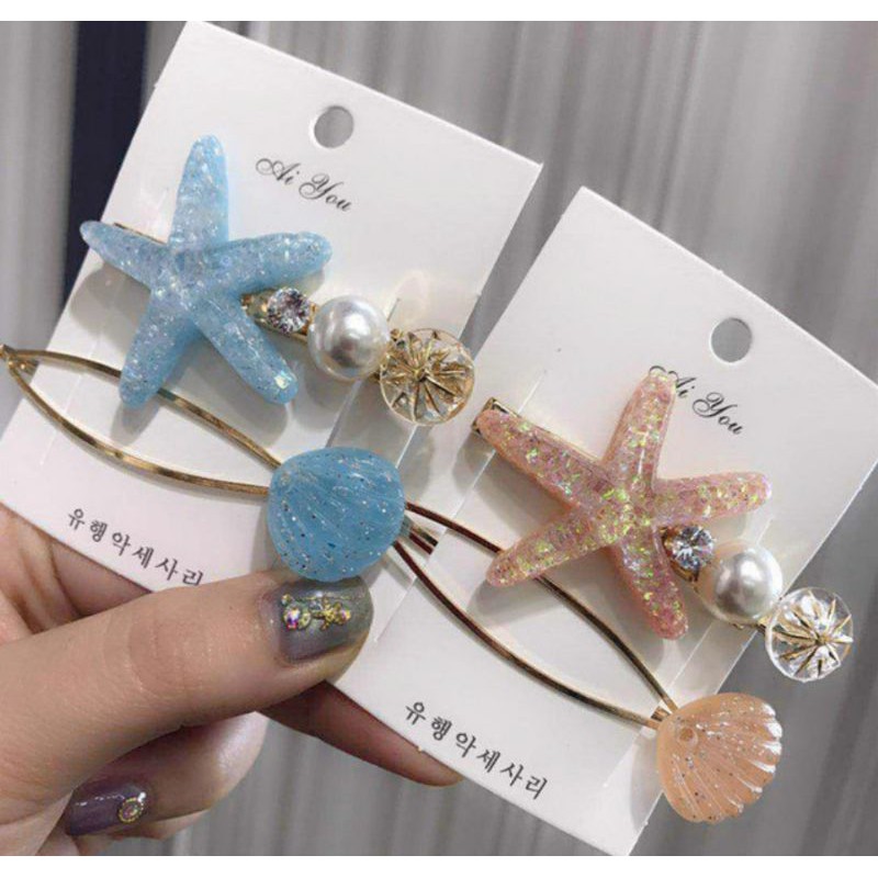 Set 2 kẹp tóc sao biển