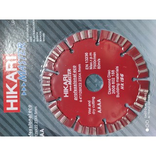 Đĩa cắt bê tông, rãnh tường, lưỡi cắt bê tông 129 x 22x4.5mm, Hikari Made in Thái Lan,  lắp vừa các loại máy.