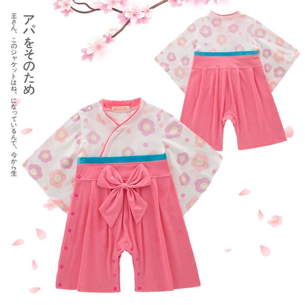 Áo Kimono Tay Dài Thắt Nơ Cho Bé Gái