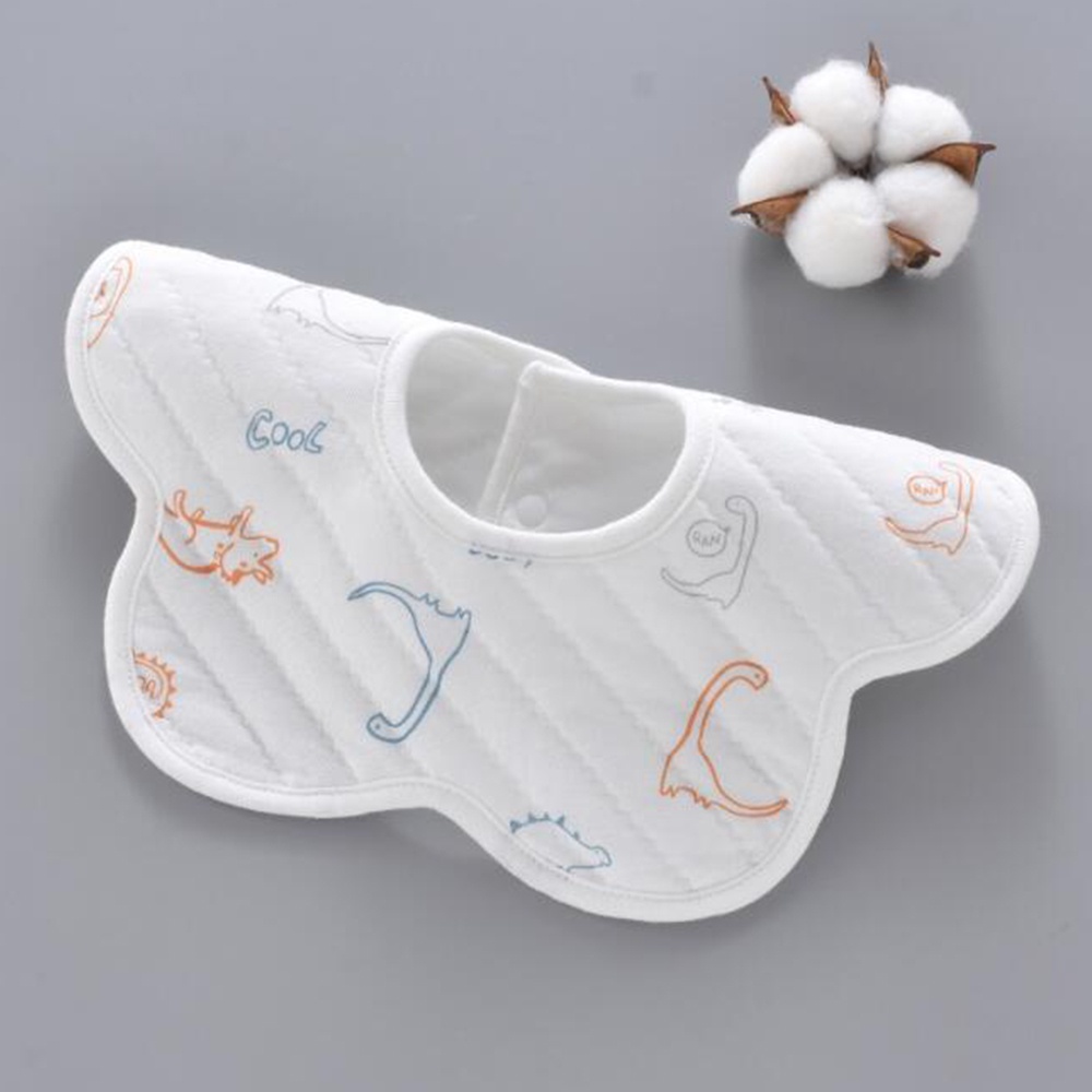 Yếm Ăn Cotton Cổ Tròn Chống Thấm Nước Thoáng Khí Có Thể Xoay Được Cho Bé