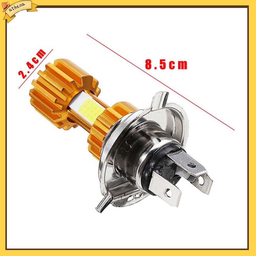 Bóng đèn pha siêu sáng At + H4 Led 3 Cob 12v 6000k thích hợp cho xe mô tô