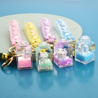 Móc khóa hình chai nước có chú mèo Hello Kitty dễ thương