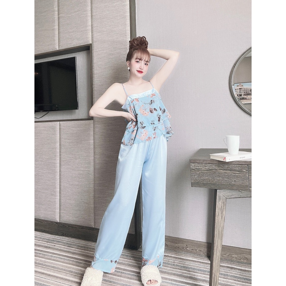 Bộ Đồ Ngủ Nữ SOJUN Vải Chiffon Dưới 65Kg