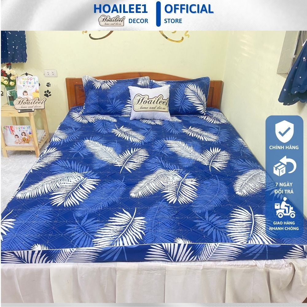(Set 5 món)Bộ chăn ga gối trần bông vỏ gối trần bông 5 món trải giường đủ kích thước 1m6 1m8 2m2