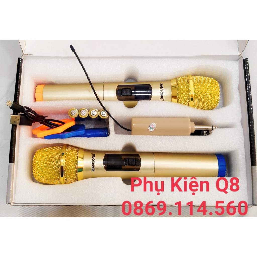 Micro karaoke không dây ZANSONG S28 (đầu thu mini - 02 mic)