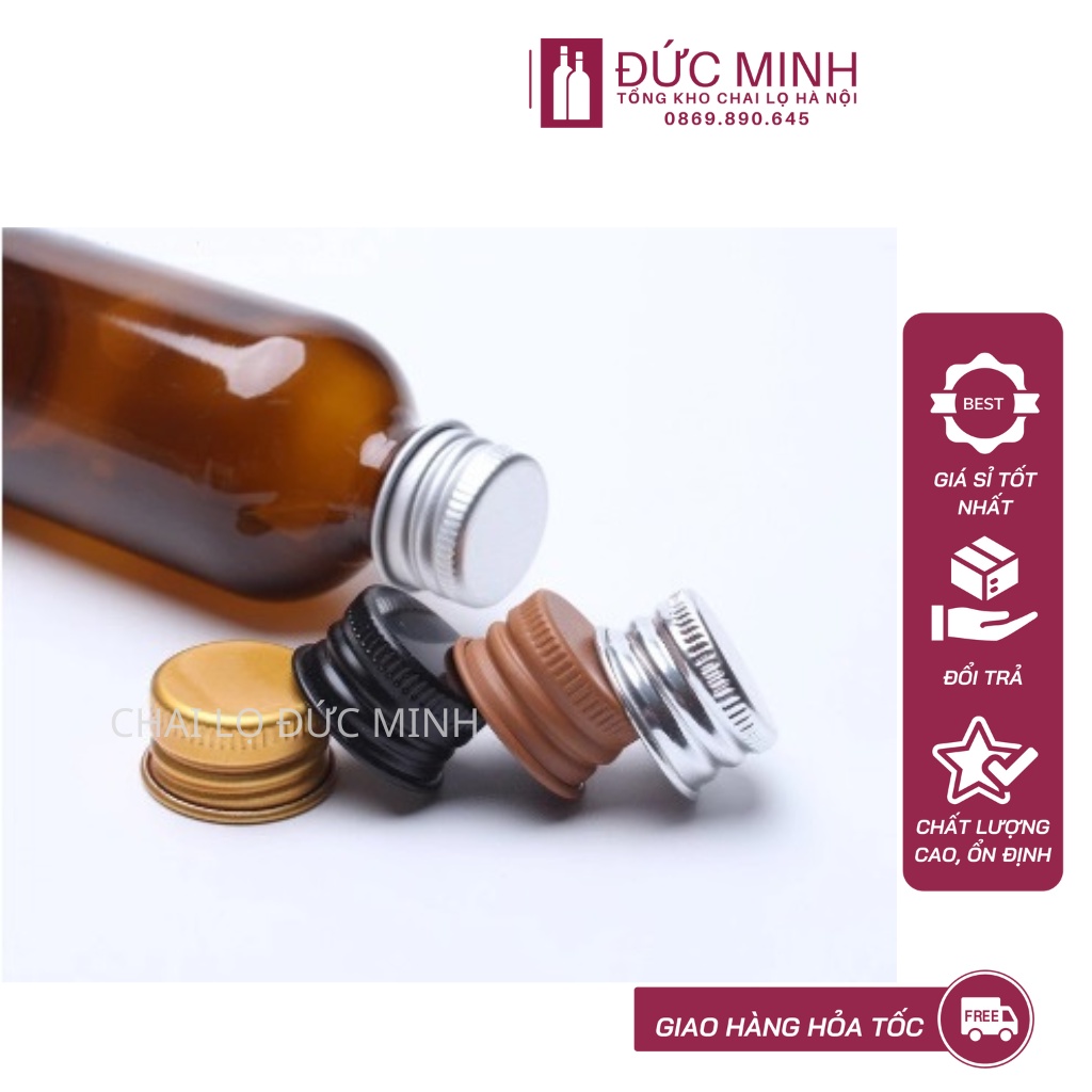 Chai nhựa nắp vặn nhôm vàng chiết dung dịch, mỹ phẩm [30ml, 50ml, 60ml, 100ml]