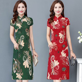 Đầm sườn xám cách tân ôm dáng phong cách retro trung hoa 2020
