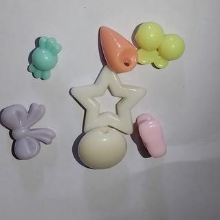 10g hạt nhựa các loại có lỗ xỏ dùng trang trí handmade