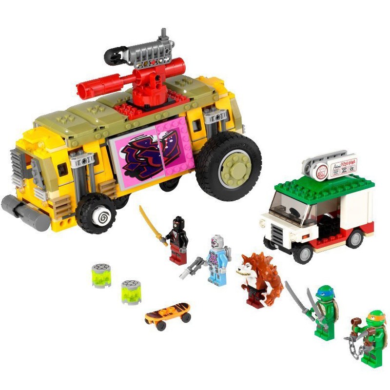 Lego ninjago minecraft đồ chơi cho bé lego robot mô hình nerf trưng bày xếp hình lắp ghép Rượt Đuổi Trên Xe Buýt Rùa