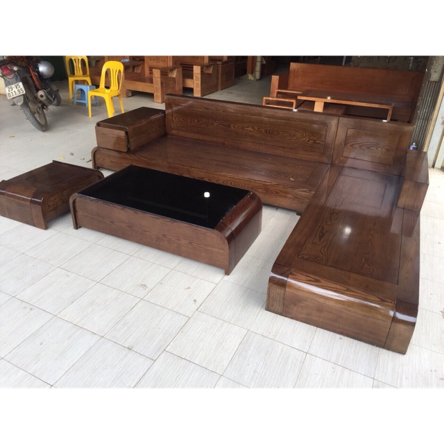 Sofa gỗ chân cuốn SG07