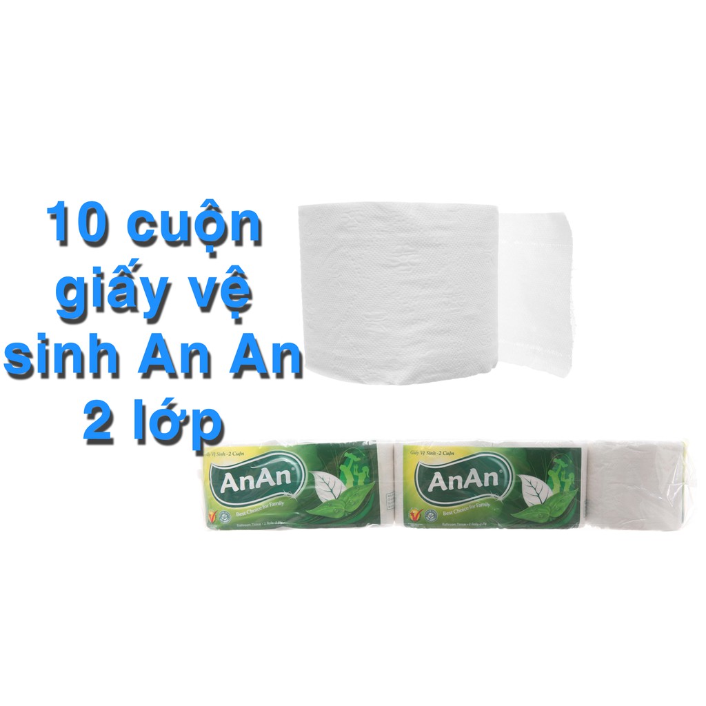 10 cuộn giấy vệ sinh giấy cuộn An An - giấy 2 lớp