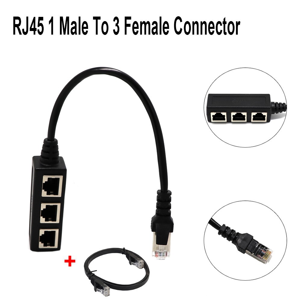 Dây Cáp Chia Cổng Mạng Lan Rj45 1 Đầu Đực Sang 3 Đầu Cái | BigBuy360 - bigbuy360.vn