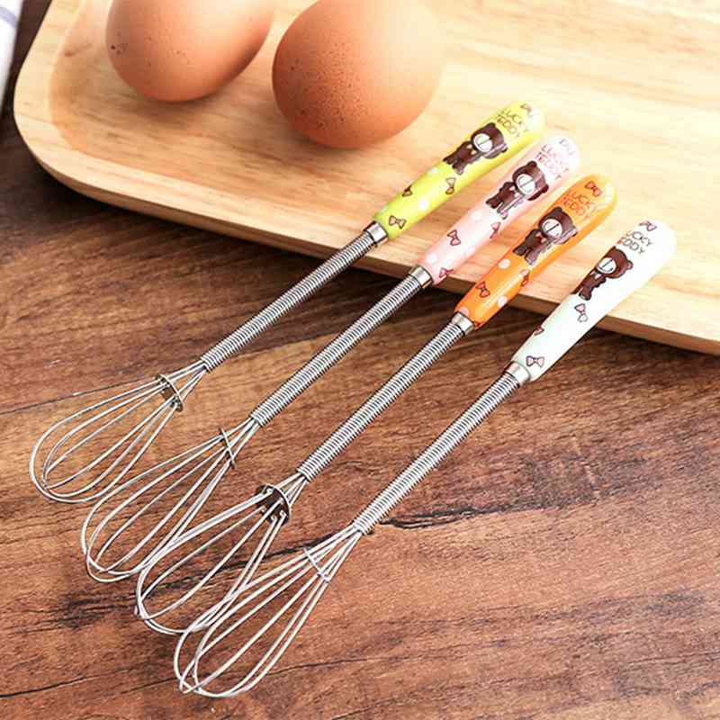 Dụng cụ đánh trứng bằng thép không gỉ tay cầm sứ cao cấp xinh xắn