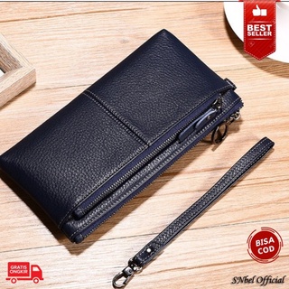 Mã516❤ Ví Da Dài Phối Khóa Kéo Thời Trang Unisex 206