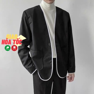 [TẶNG QUÀ] Áo blazer nam phối viền phong cách thanh lịch dễ thương Hàn Quốc