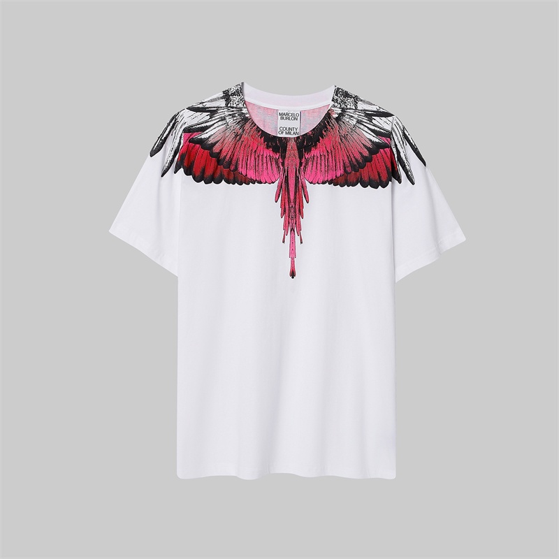 Áo Thun Cotton Tay Ngắn In Hình Đôi Cánh Cổ Điển Thời Trang Unisex