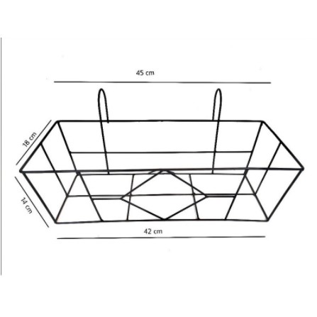 Set (bộ) chậu nhựa - giỏ sắt treo ban công, trồng hoa - sắt sơn tĩnh điện