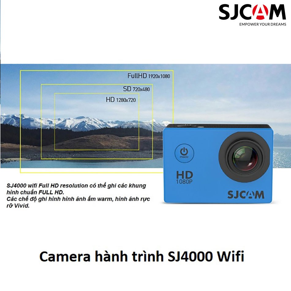 Camera hành trình, camera hành động SJCAM SJ4000 wifi 2 inch, chất lượng full HD bảo hành 12 tháng, đổi trả 1 vs 1