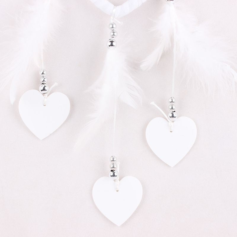 Dreamcatcher họa tiết trái tim phối lông vũ