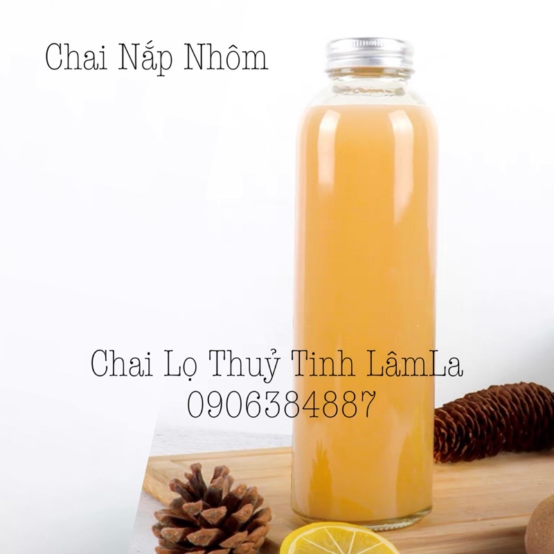 Chai Thuỷ Tinh Nắp Dây - Nắp Nhôm Bạc 300ml - 500ml