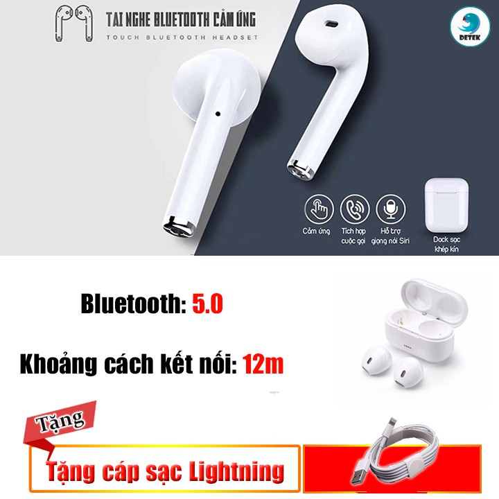 Tai nghe Bluetooth 2 bên Remax TWS AirPlus Touch tặng kèm cáp sạc Lightning (nút cảm ứng)