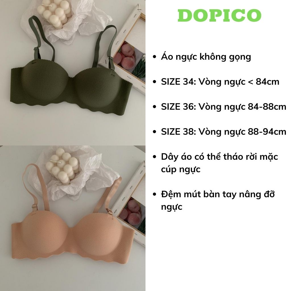 Áo ngực nữ không gọng su không dây , áo lót nâng ngực đệm bàn tay DOPICO A489