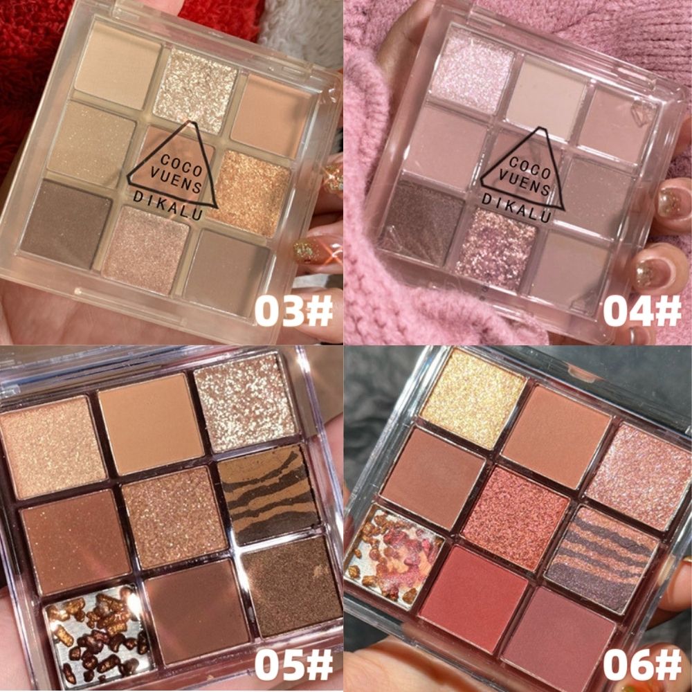 [Hàng mới về] Bảng phấn mắt Dikalu 9 màu tông lì và nhũ kim cương lâu trôi trang điểm thời thượng | BigBuy360 - bigbuy360.vn