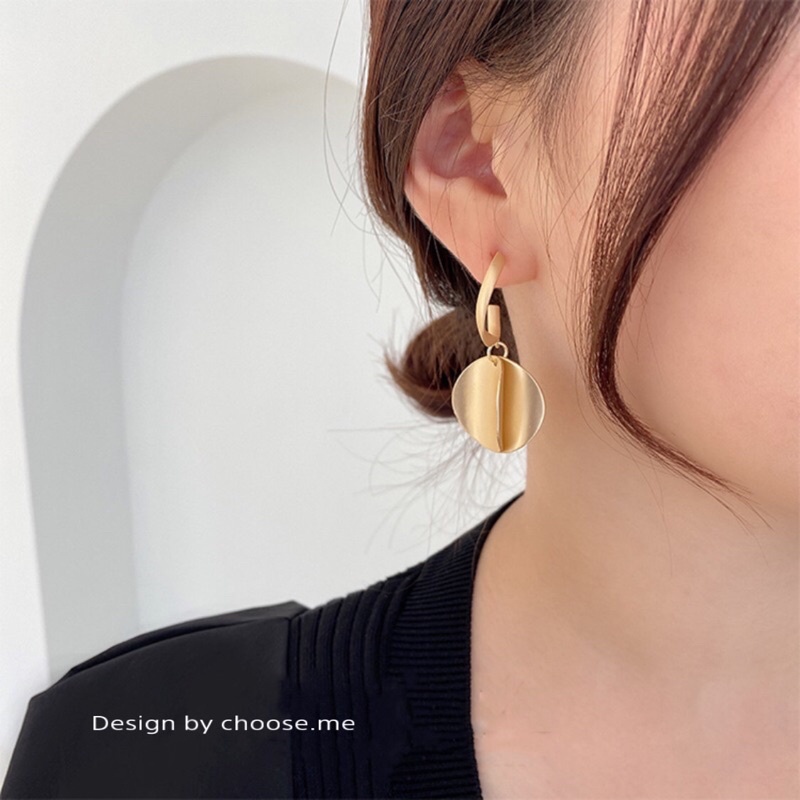 Bông tai tượng tròn lấp lánh phong cách hàn cho nữ BTA2