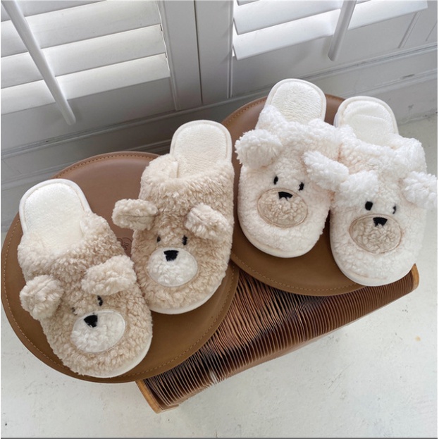 Dép bông XIAODUOJIAJU đi trong nhà hình gấu hoạt hình dễ thương