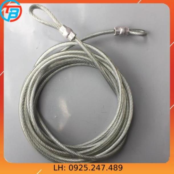 Dây cáp khóa xe bọc nhựa phi 8 dài 10m