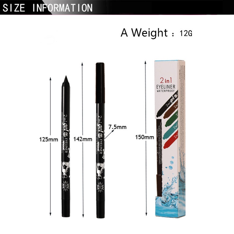 [Hàng mới về] Bút kẻ mắt chống thấm nước và mồ hôi không nhòe lâu trôi 10 màu tùy chọn