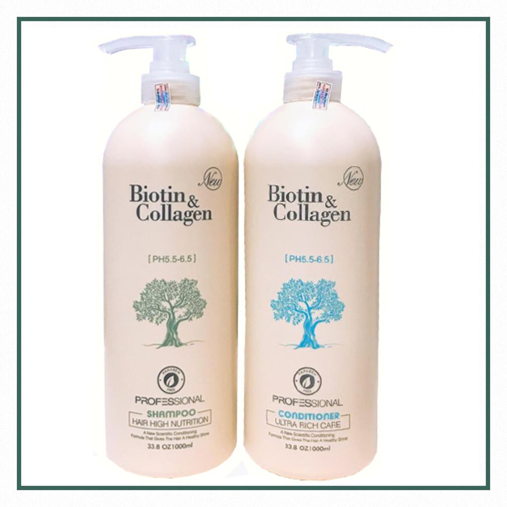 Cặp Dầu Gội Xả Biotin Collagen Trắng 500ML🛑FreeShip🛑 Trị Rụng Tóc,Phục Hồi Tóc Khô Xơ, Hư Tổn ⚜️Hàng Chính Hãng⚜️