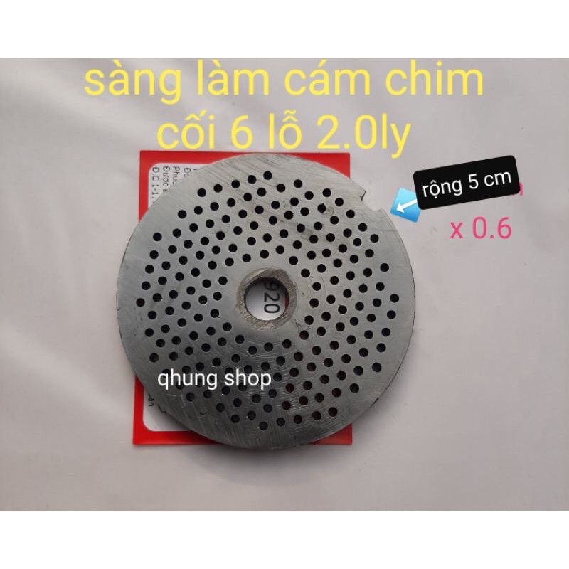 Máy làm cám chim - chào mào - Đùn thịt bằng nhôm lỗ sàng 2ly