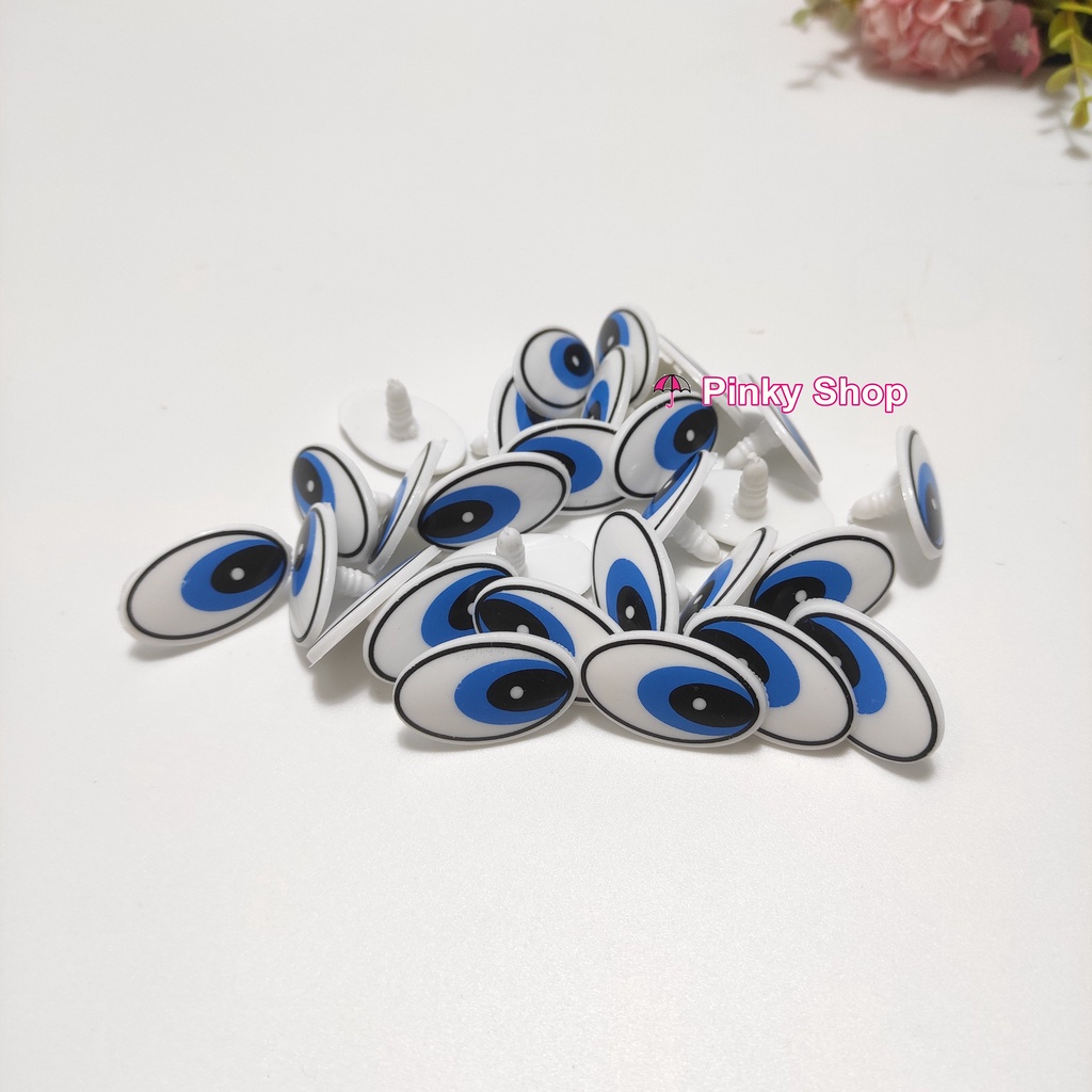 Mắt thú, mũi thú, mắt mũi nhựa thú có chốt nhiều loại giá rẻ làm đồ chơi handmade, sách vải, rối tay Pinky Shop