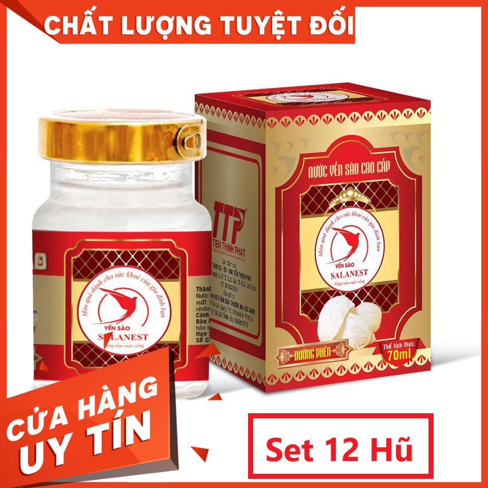 [Mã GROSALE2703 giảm 8% đơn 250K] Yến Sào SALANEST Chưng Đường Phèn Cao Cấp Set 12 hộp