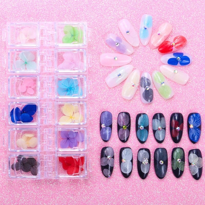 Hoa khô ẩn gel trang trí Nail siêu đẹp