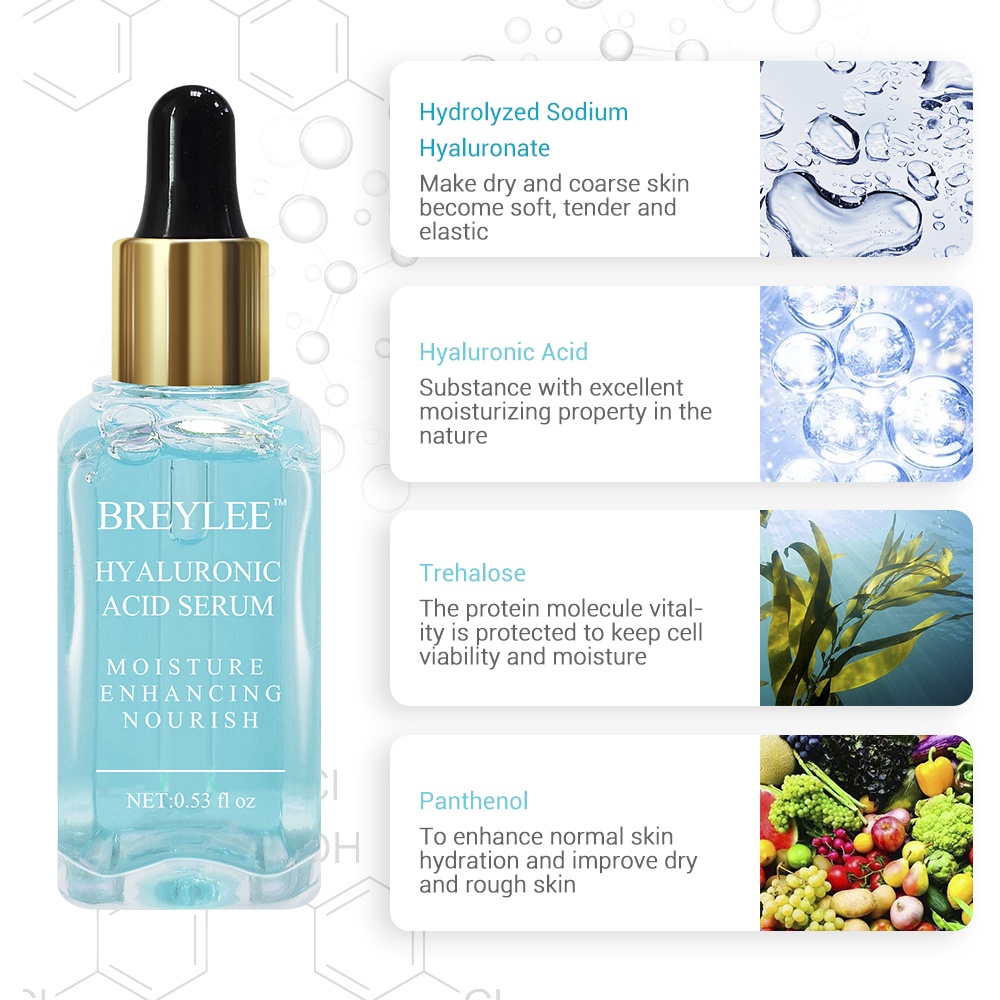 Serum Breylee Axit Hyaluronic Dưỡng Ẩm Làm Trắng Và Tái Tạo Da 17ml
