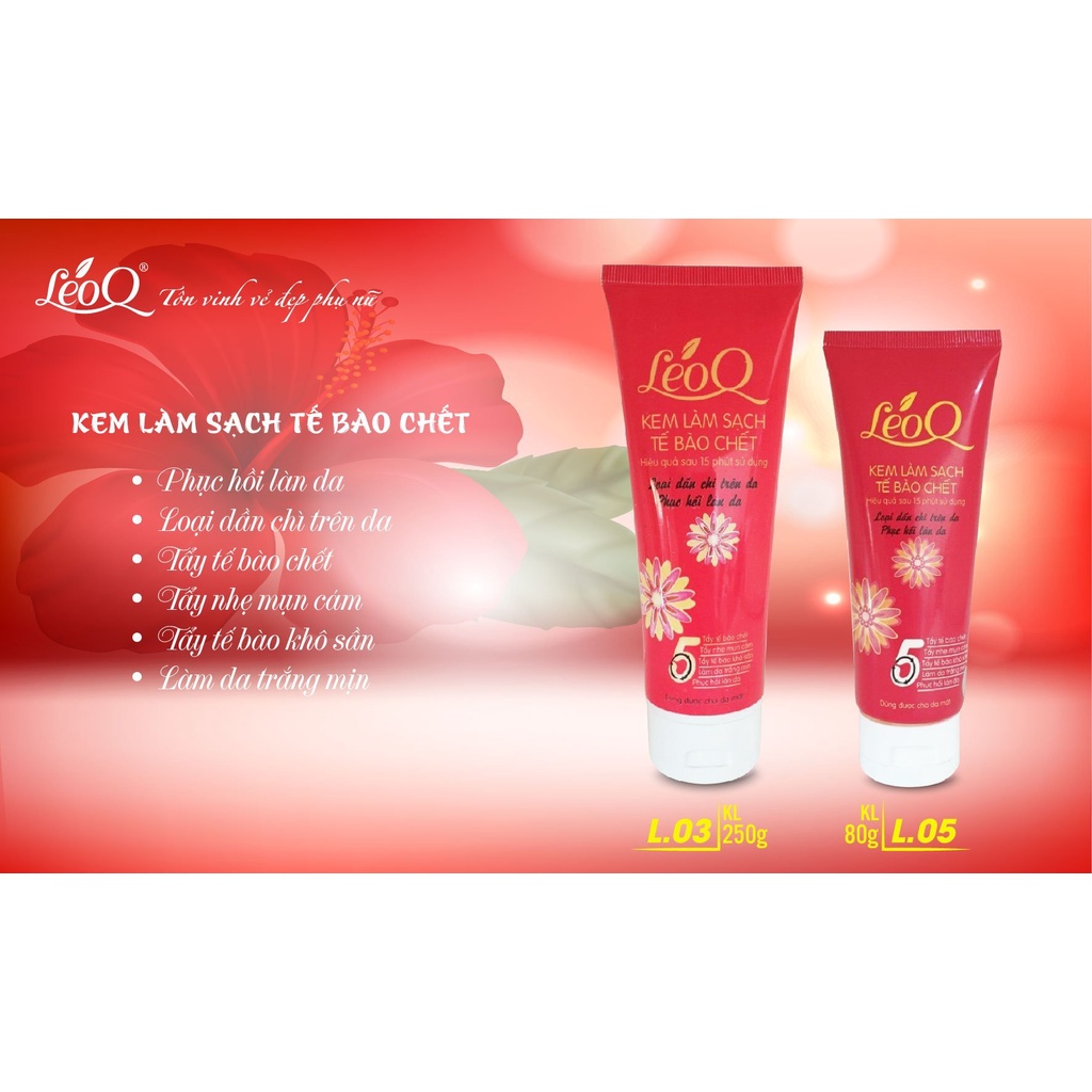 Gel tẩy tế bào chết trắng da mặt và body toàn thân LeoQ 80g