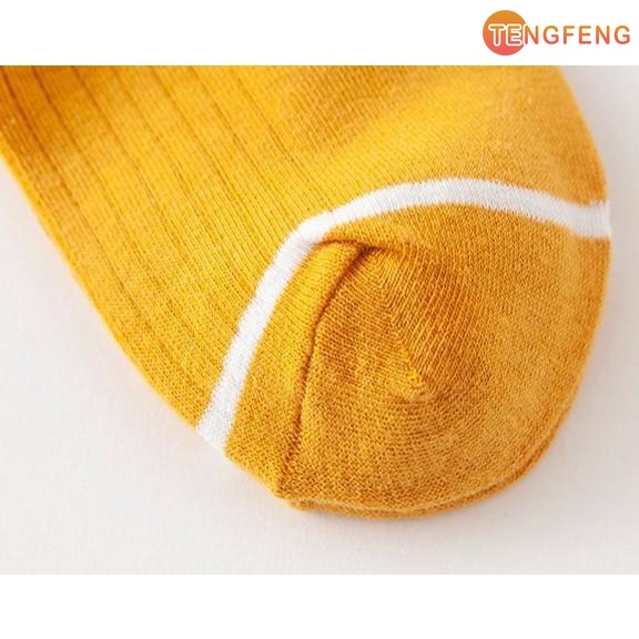 Vớ cotton Xuân Hè Hai Sọc Màu Sắc Tươi Tắn Phong Cách Hàn Quốc Cho Nữ